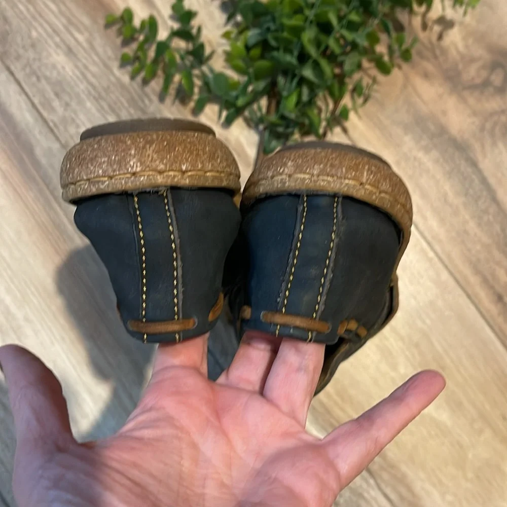 Born Naya Nubuck Leather Slip On Loafer Shoe Navy Blue Sz 10 Like New - Picture 4 of 9